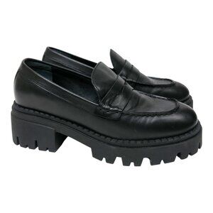 Free people Lyra Lug Sole Black Platform Penny Loafer